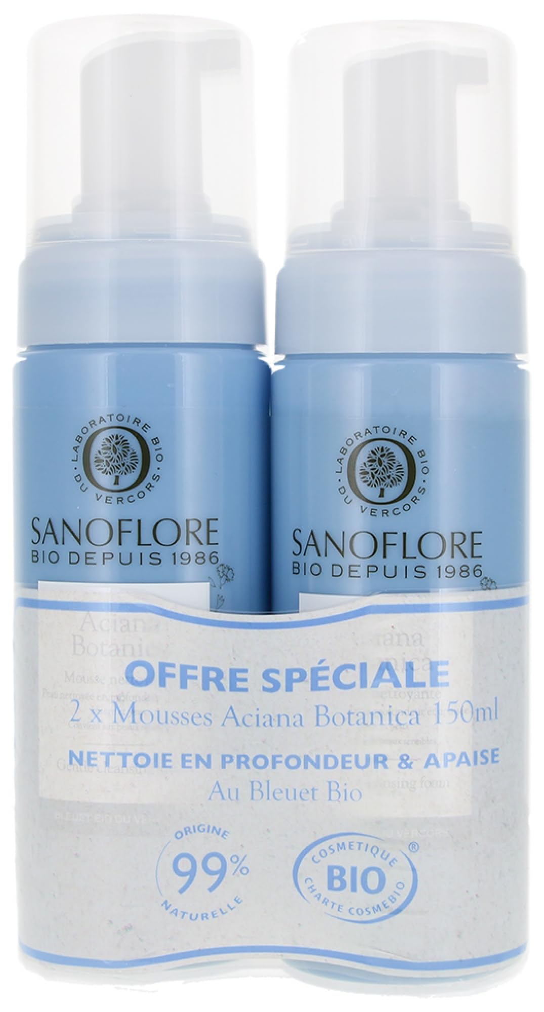 Sanoflore Aciana Botanica Espuma de Agua Limpiadora 2 x 150ml