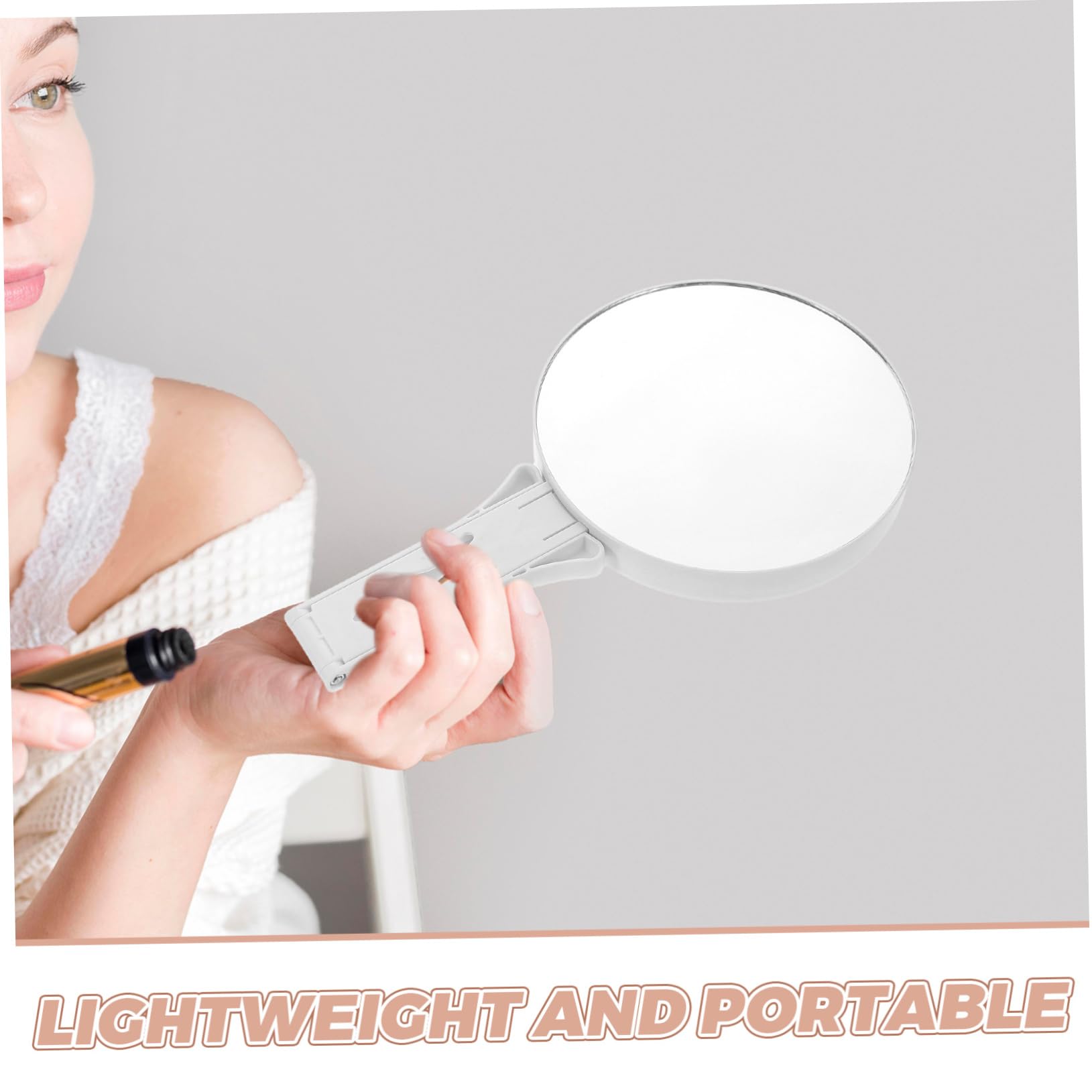Specchio per Trucco Portatile Pieghevole a Doppia Faccia 20x Bianco