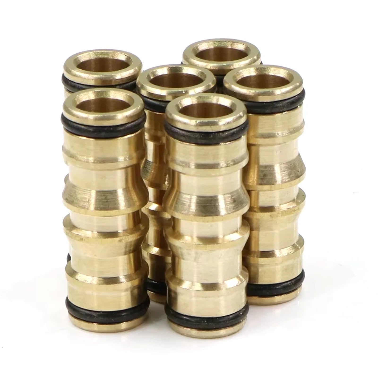 Adaptador de conector rápido de boquilla de latón de 16 mm for manguera de riego de jardín (3 unidades)