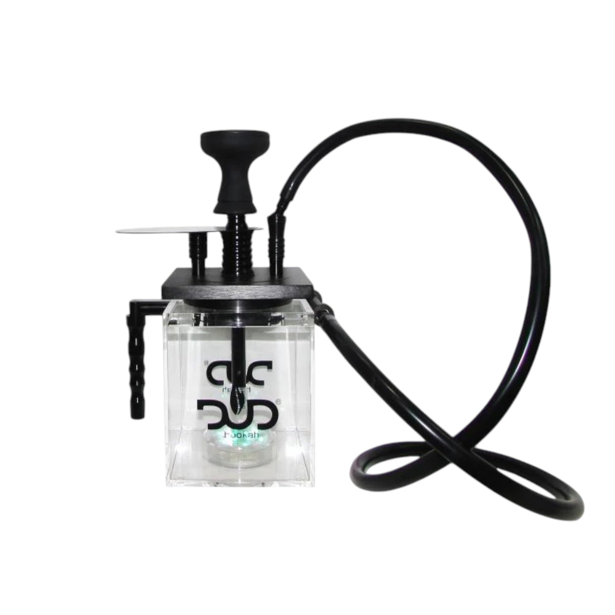 DUD Club Acrylic The Mug Hookah Set Black Complete Hookah Kit with Single Hose Durable Construction Portable Perfect