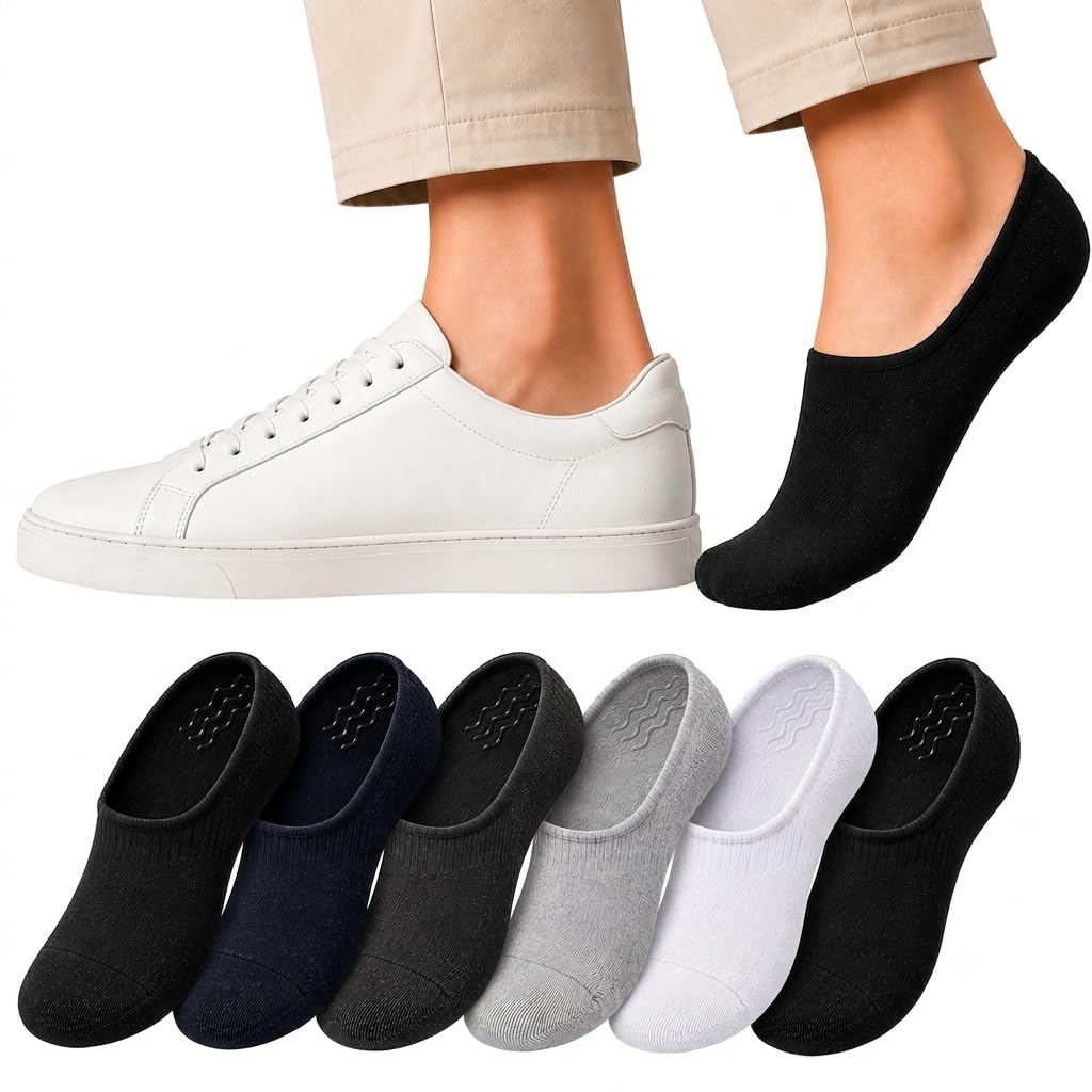 Mens & Women Ankle Socks Cotton Stretch | Anti-Slip Silicone Heel Grip for Secure Fit | Low Cut No Show Breathable Invisible Unisex Socks for Sneakers, Loafers, Office & Daily Wear | Assorted Colour-image-22