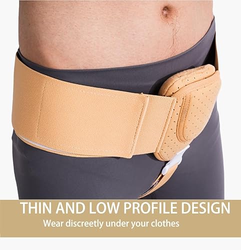 Miniatura 2 de Cinturones de hernia para hombres y mujeres, cinturón de soporte de hernia inguinal con almohadilla de compresión extraíble, braguero de hernia