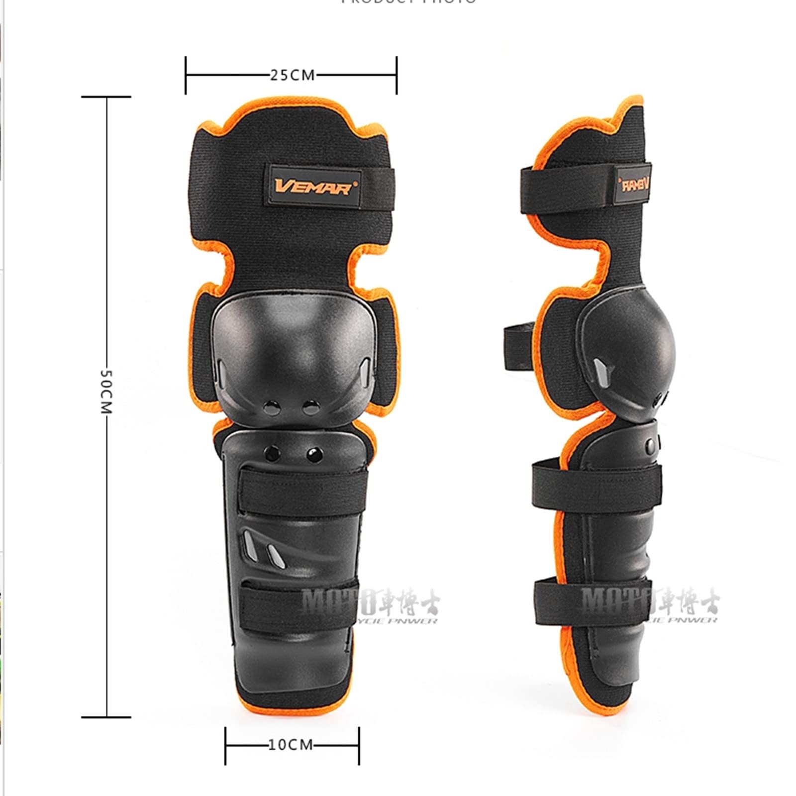 AIZXC 1 Pair Motorcycle Knee Pads Brace Bicycle MTB Cycling Bike Riding Knee Support Protective Gear Guards for Adult Outdoor Sports Knee Protector Gear (Orange)