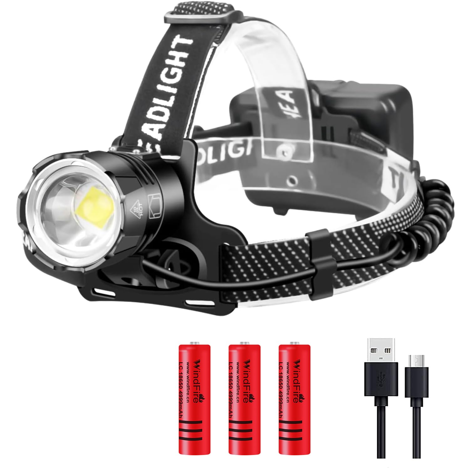 Lampada frontale a LED, 4 modalità, raggio d'azione di 500 metri, impermeabile IPX20, adatta per pesca, ciclismo, campeggio e caccia. | Leroy Merlin