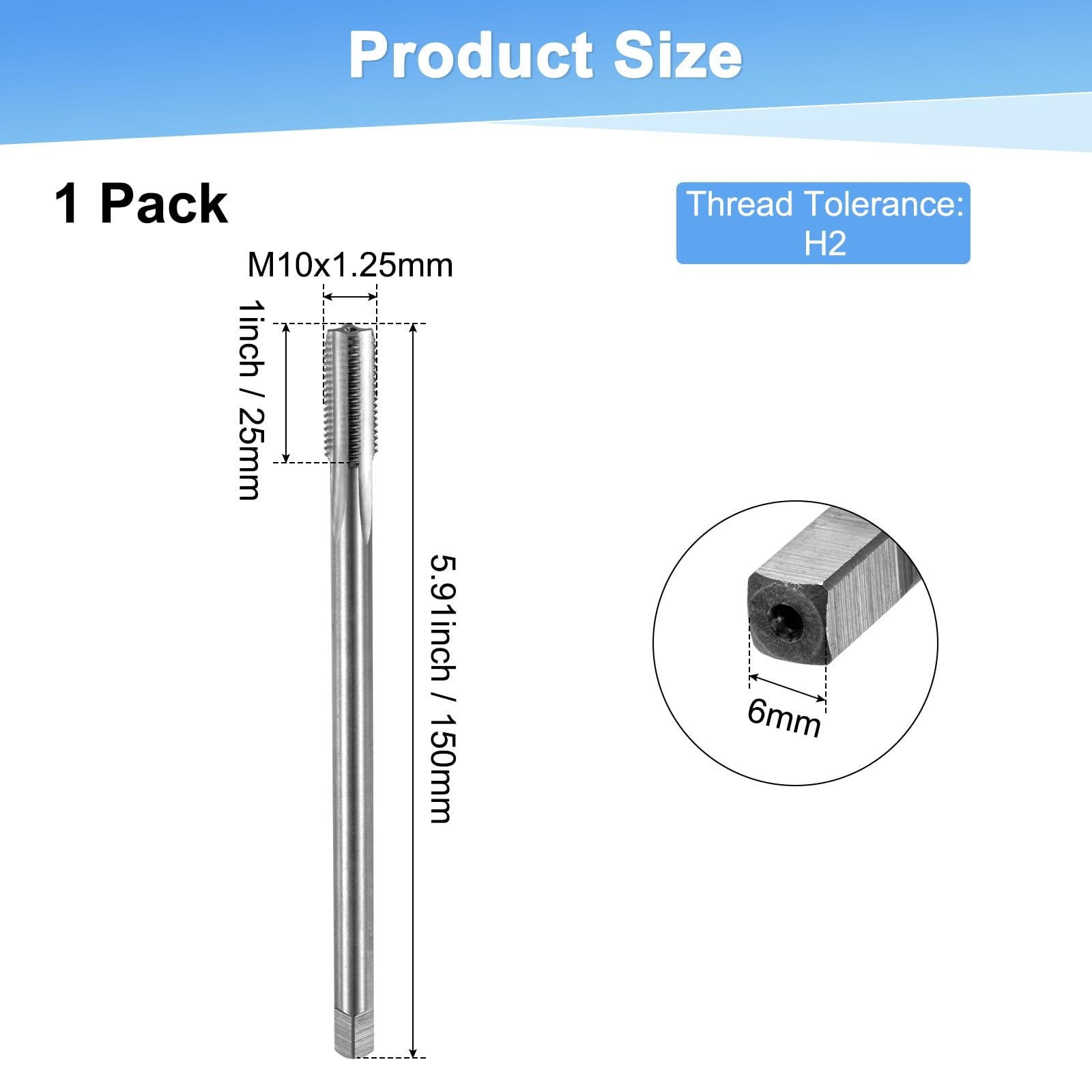 M METERXITY M10x1.25mm Metric Thread Tap - Image 3