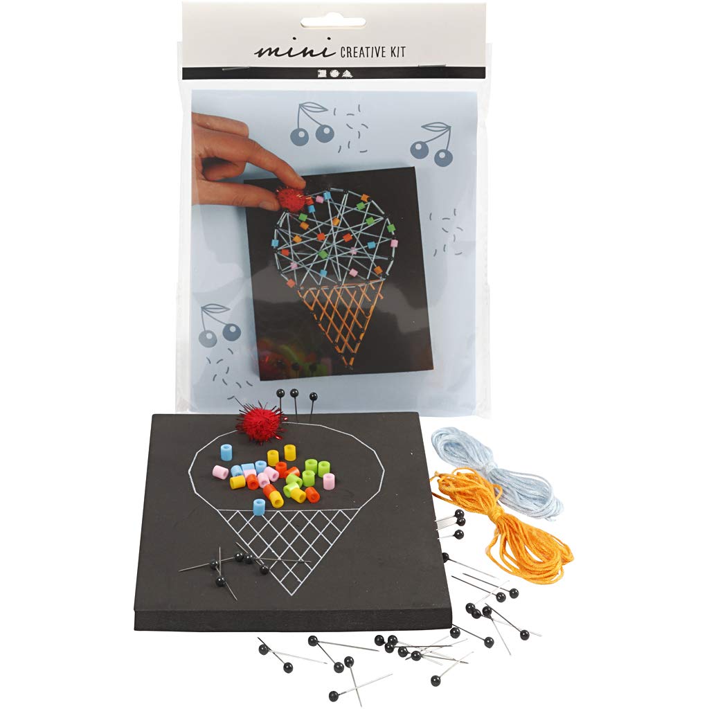 Creativ Mini e Kit, String Art - ice Cream Cone, 1set