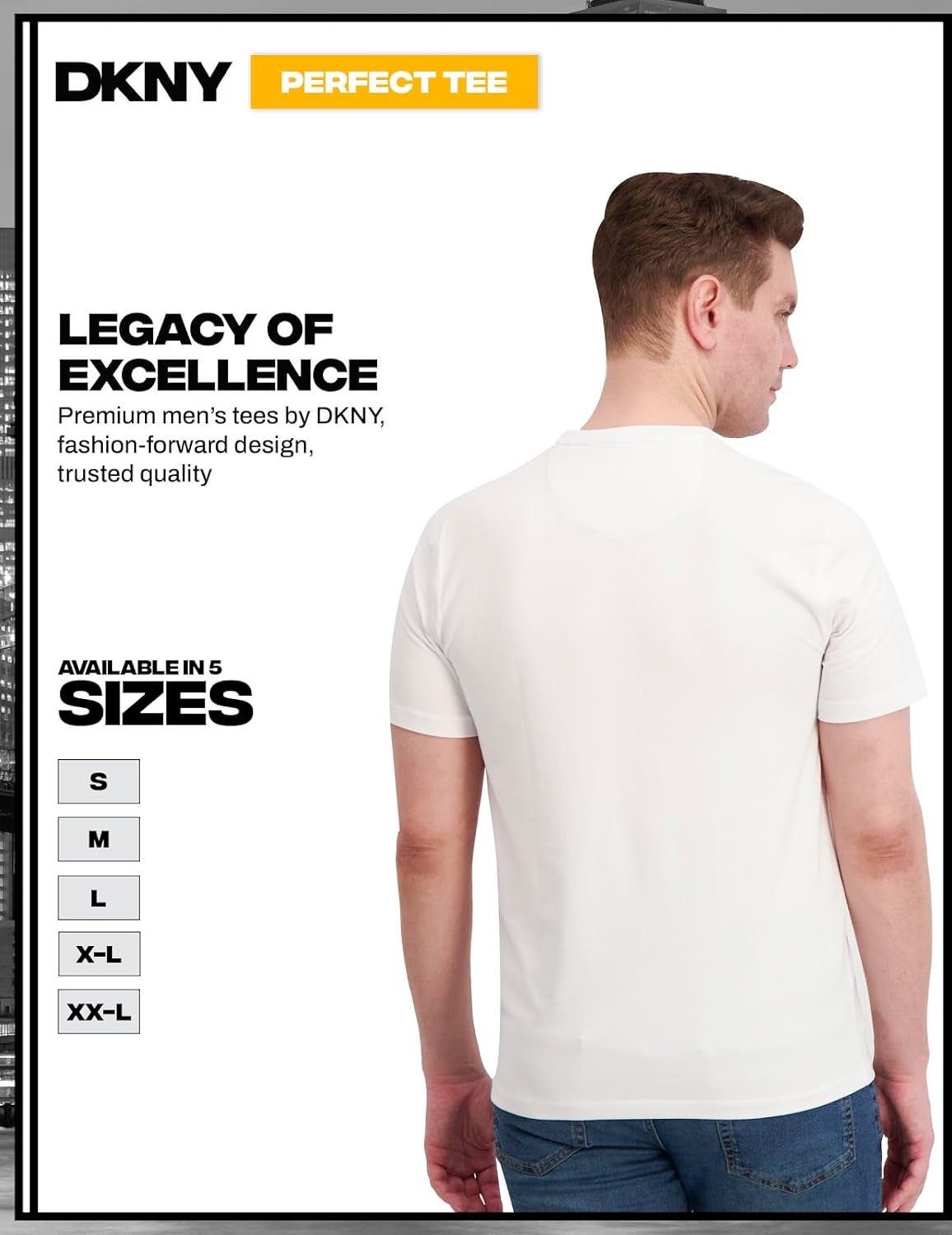 DKNY Soft Cotton T-Shirt for Men - Plain Casual & Dress Crew Neck Tee, Comfortable Premium Classic Fit Mens Tshirt - Image 6