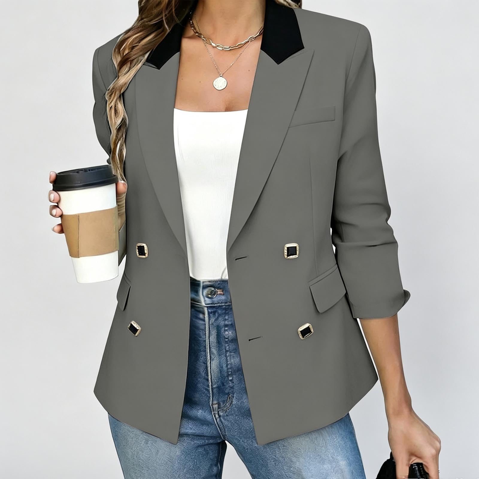 Giacca alla, capospalla da lavoro, vestibilità slim, business casual per