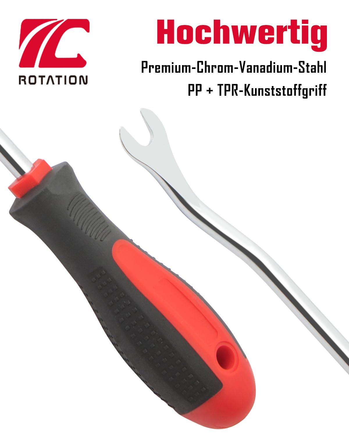 ROTATION Ensemble de 6 outils Heavy Duty pour démontage de clips de garniture de véhicule automobile - Démonteur de garniture de portière - Panneau de portière de voiture chromé