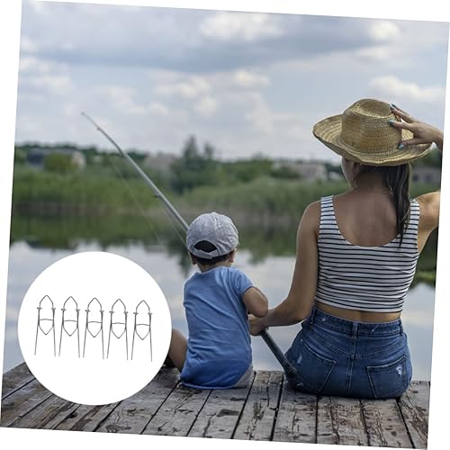 Miniatura 7 de BESPORTBLE Práctico juego de soportes de varilla de 5 piezas de metal para barcos, garajes, accesorios de pesca