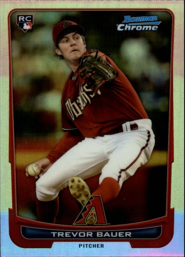 2012 Bowman Chrome Refractors #173 Trevor Bauer Arizona Diamondbacks Baseball Card (RC - Rookie Card) NM-MT