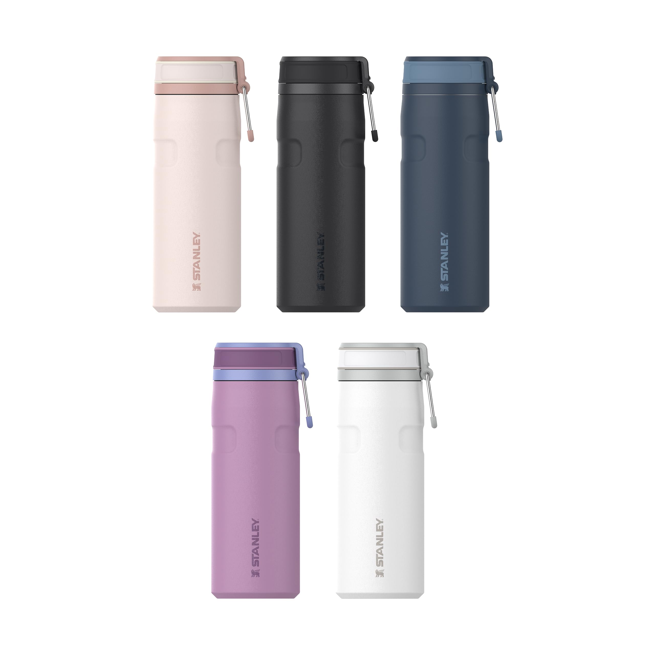 Stanley IceFlowBottle Twist Flip 0.47L - 12 Heures Froid - 3 Jours Glacé - Lavable Au Lave-Vaisselle - Acier Inoxydable Recyclé - Sans BPA - Isolation Sous Vide - Black 2.0