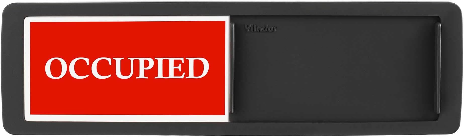 Occupied Vacant Sign, Luxury Privacy Signs for Home Office Restroom Conference Hotles Hospital, Slider Door Sign Tells Whether Room Vacant or Occupied, 7'' x 2'' Indicator - Black
