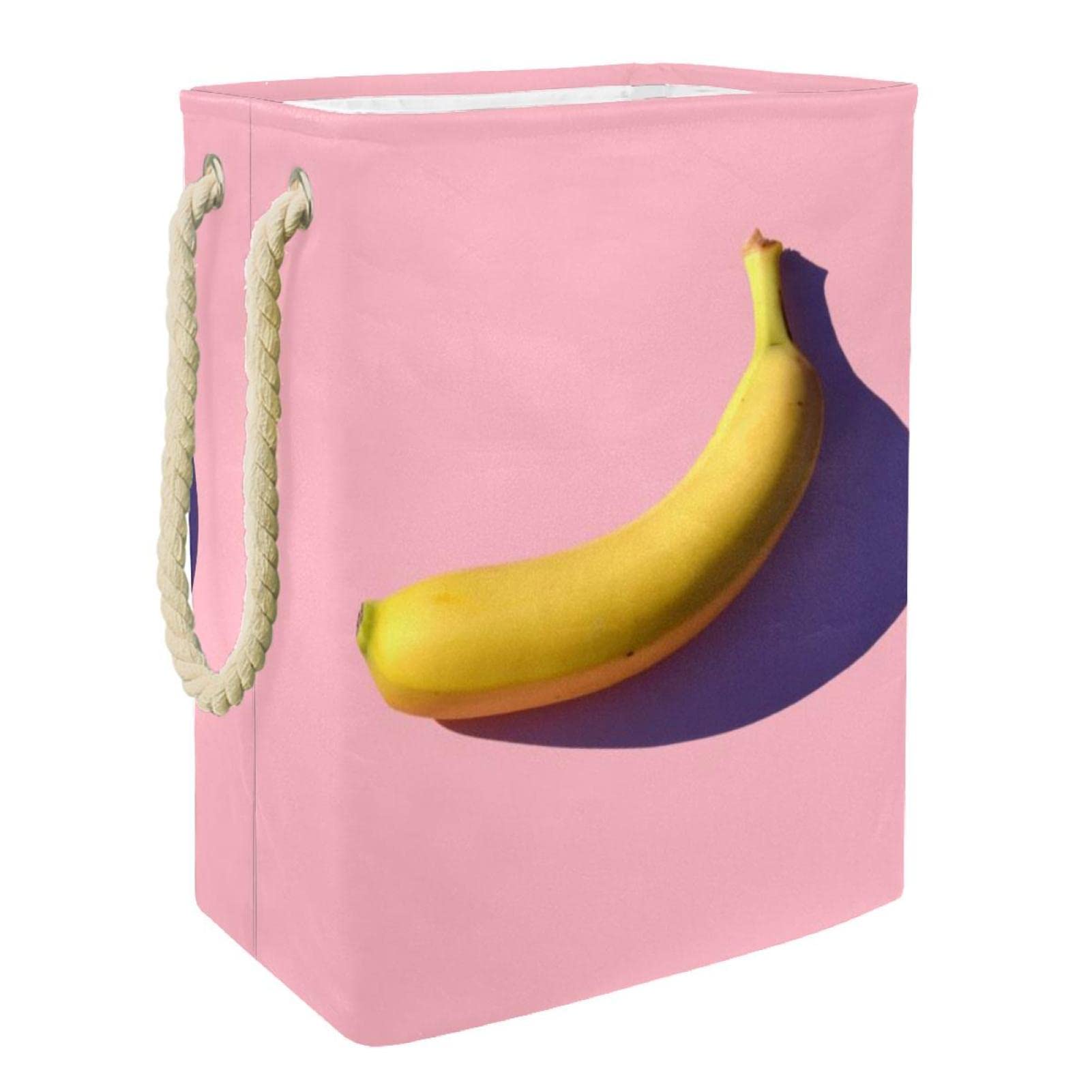 Panier de rangement vêtements bananes roses idéal pour dortoir et salle de bain