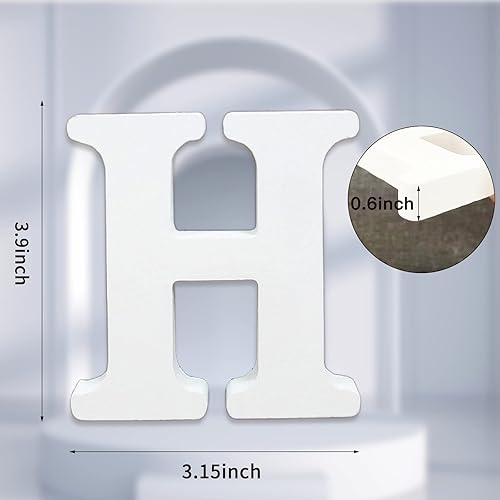 Miniatura 2 de AOCEAN Letras de madera blanca de 4 pulgadas, letras de madera sin terminar para decoración de pared, letras decorativas de pie en rodajas,