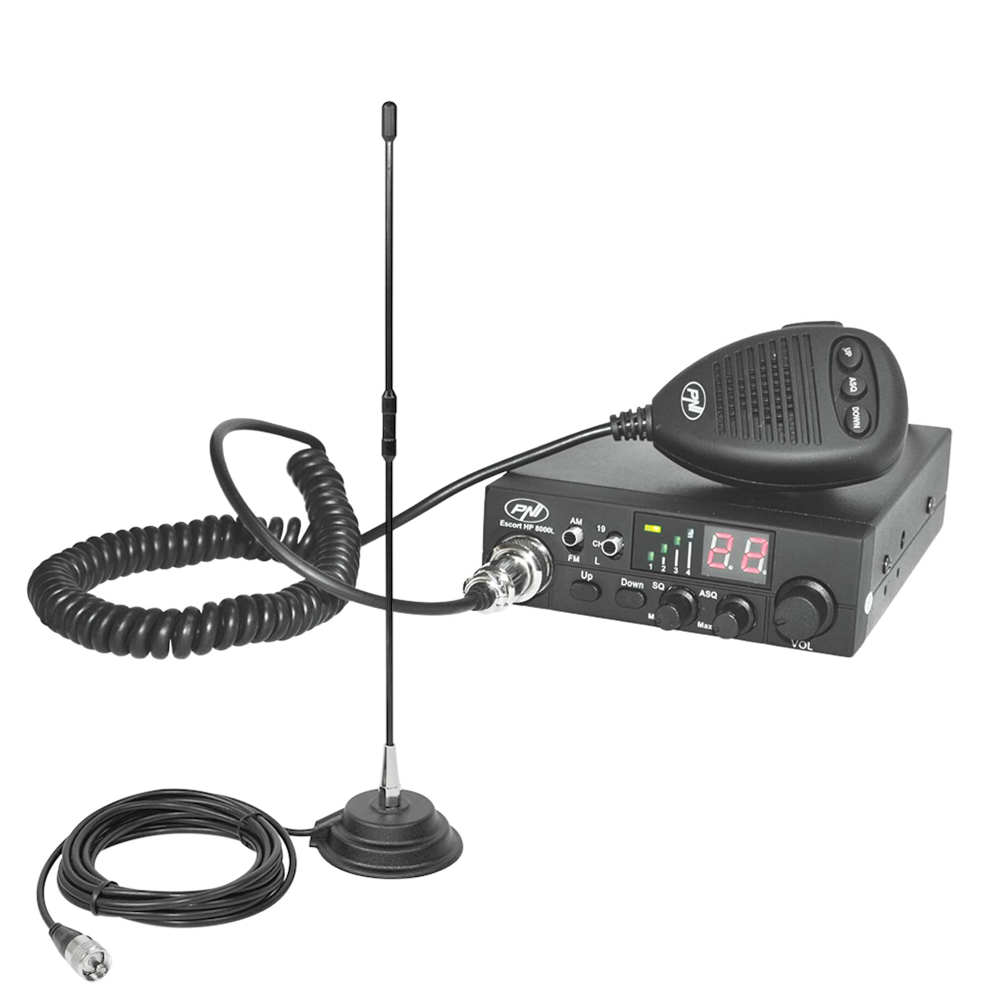 Station de Radio CB PNI Escort HP 8000L ASQ + Antenne CB PNI Extra 40 avec Aimant