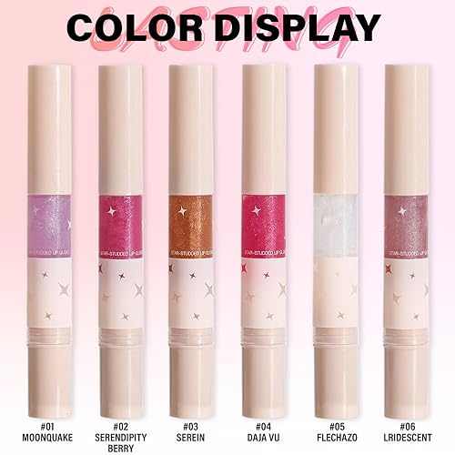 Vista 28 de evpct Juego de 6 esmaltes de labios tintados con cambio de color transparente que cambia de color para mujeres, paquete de esmalte hidratante 1