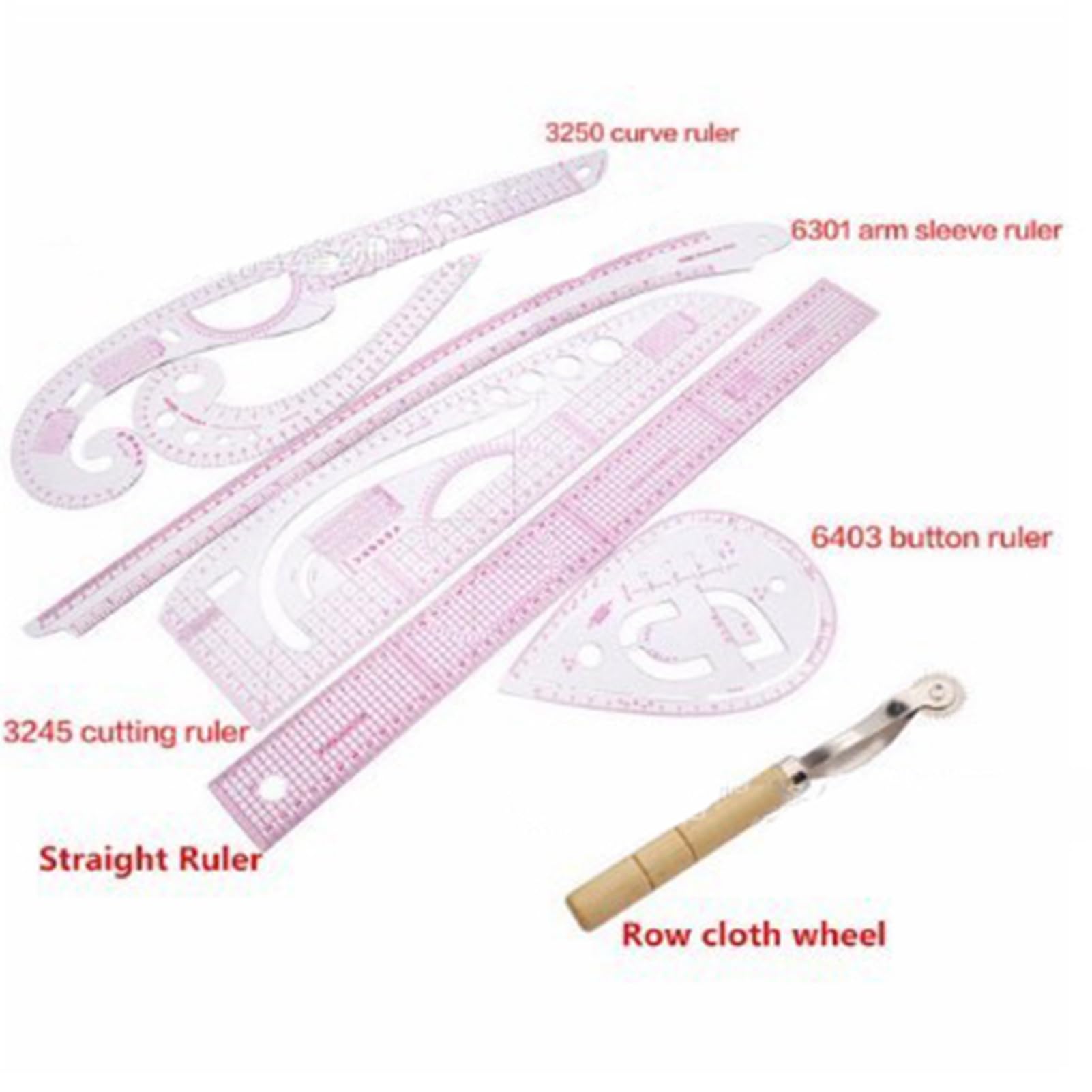 Hidyliu Set di Righelli da Cucito Accessori su Misura in Plastica Flessibile Ad Alta Trasparenza per Taglio di Abbigliamento 7 Pezzi