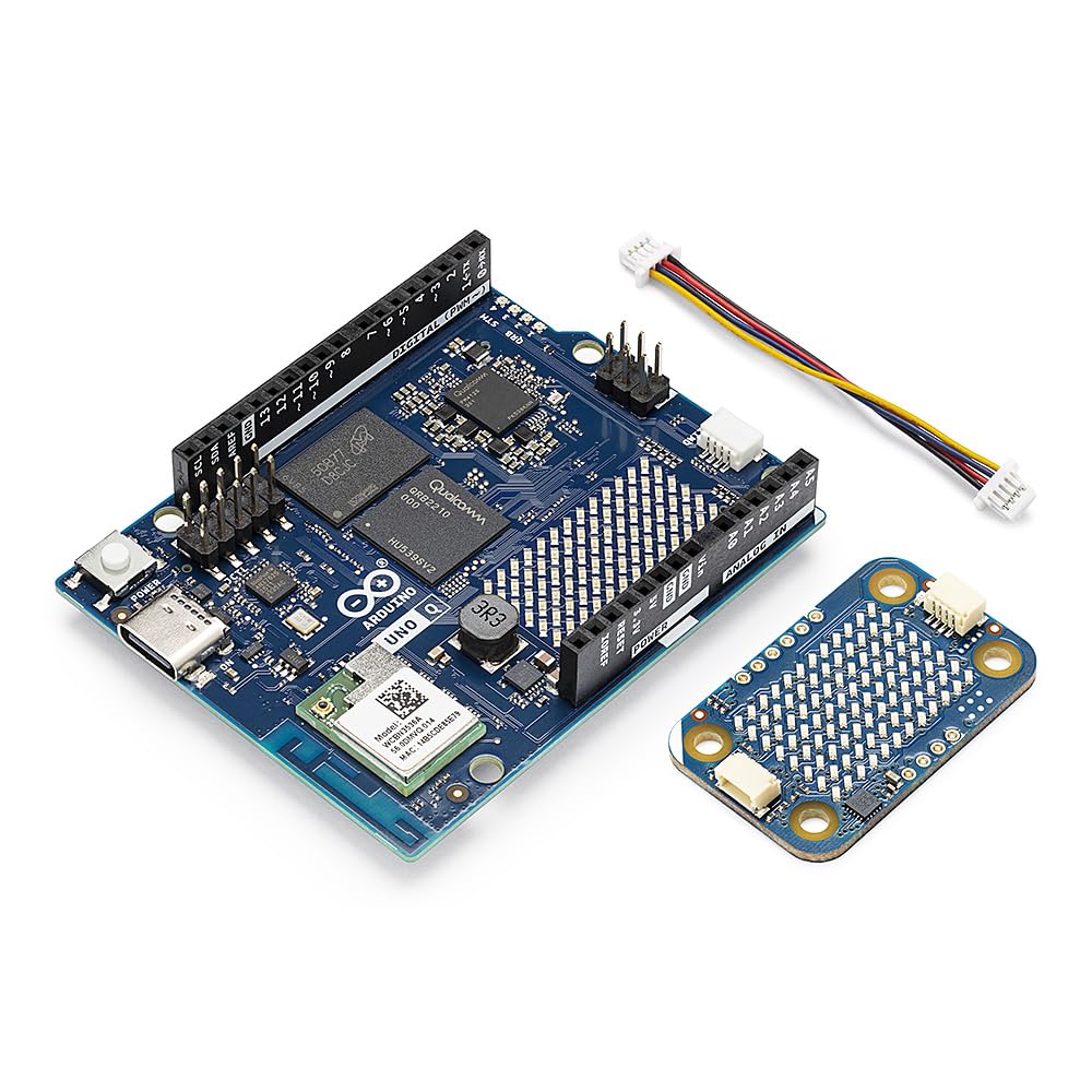 Arduino UNO Q 4GB + Modulino LED Matrix - Bundle Plug-and-Play Qwiic LED Matrix per IA, IoT, Robotica e Prototipazione