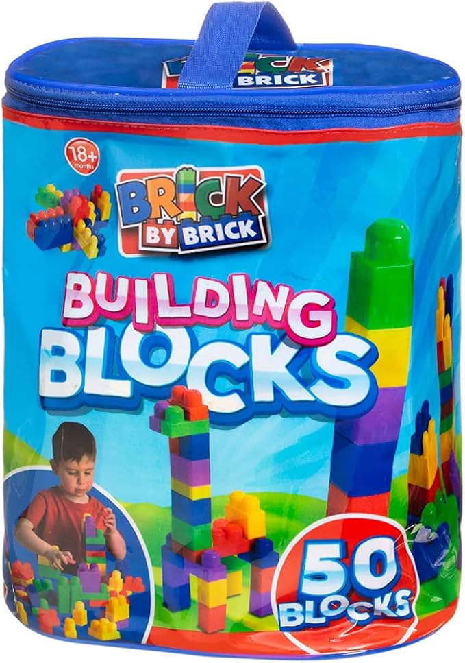 Brick By Brick Building Blocks 50 Bricks In Carry Case Amazon.co.uk
