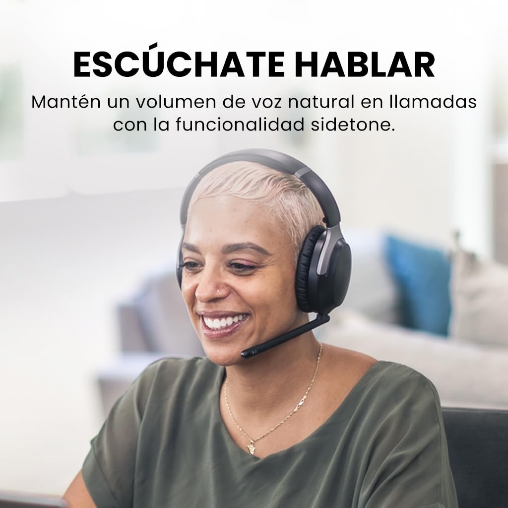 Avantalk Aria 3 - Multifunción Auriculares Bluetooth y Cascos inalámbrico 2-en-1, Conexión Dual (PC y Teléfono), Micrófono con Cancelación de Ruido, Voz Clara para Llamadas y Música, autonomía 55 h