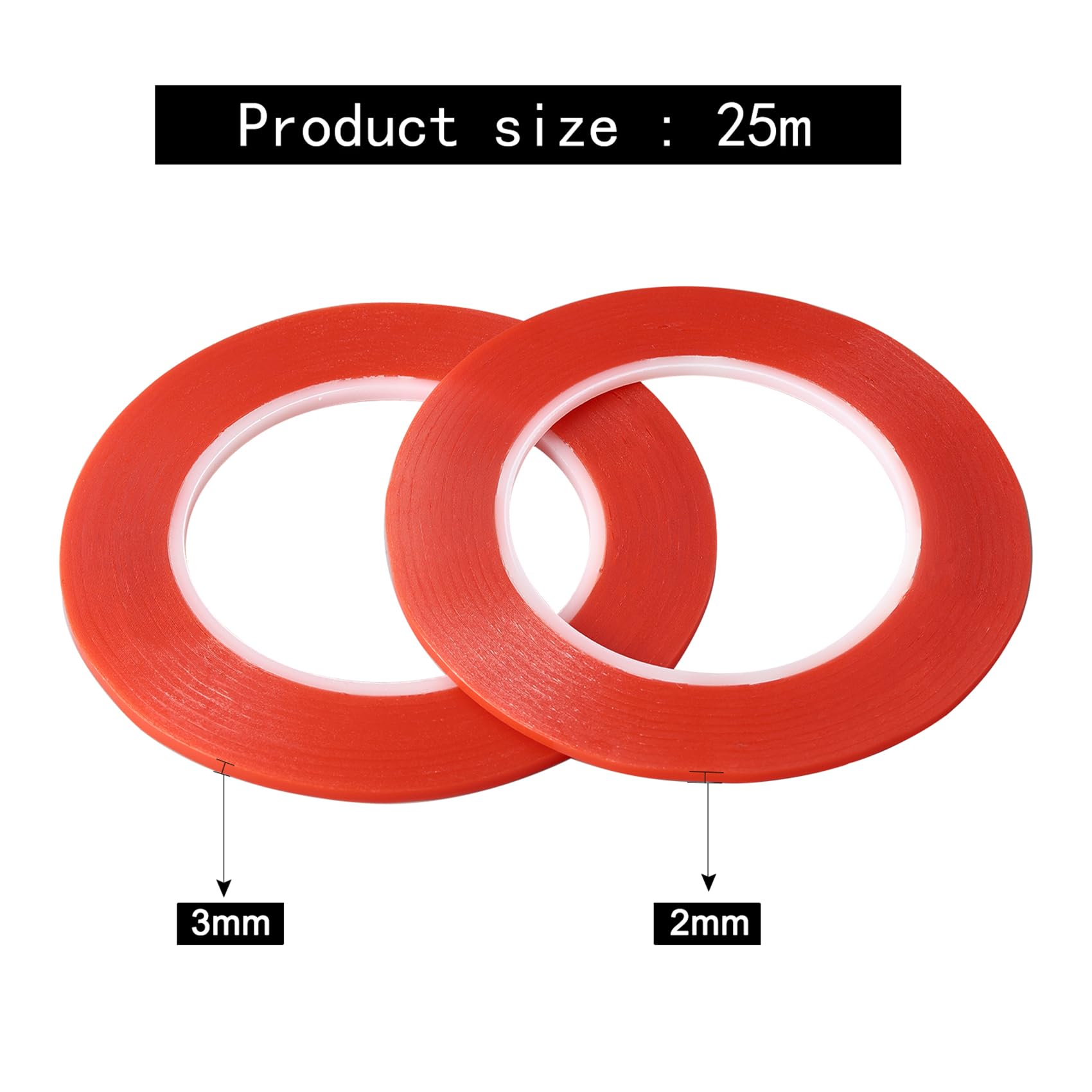 QDiShi 2 rotoli (2 mm/3 mm x 25 m) nastro di riparazione LCD per riparazione schermo LCD touch screen nastro adesivo con 1 pinzetta per telefono cellulare, iPad, tablet, laptop, fotocamera