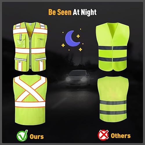 Miniatura 5 de Chalecos de alta visibilidad clase 2 con cremallera frontal y 7 bolsillos, cumple con las normas ANSIISEA