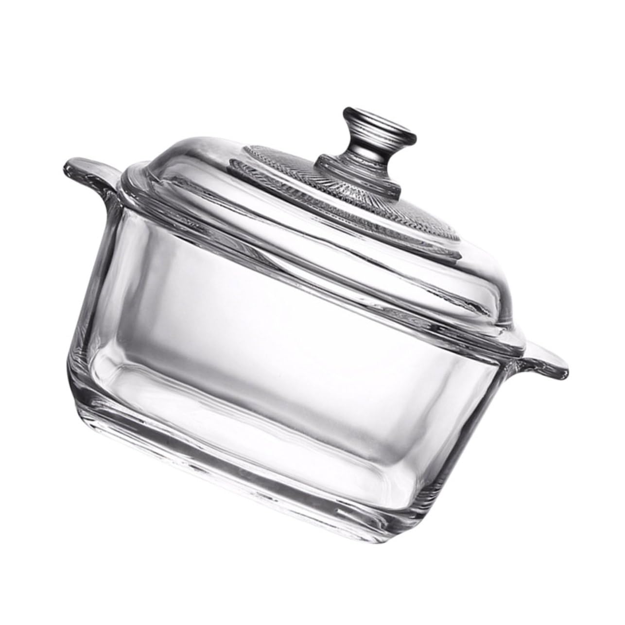 Kühlschrankschüssel aus Hitzebeständigem Glas mit 1l Fassungsvermögen und 2 Griffen Mikrowellengeeignete Auflaufform mit Deckel für Buffet und Snack Riegel