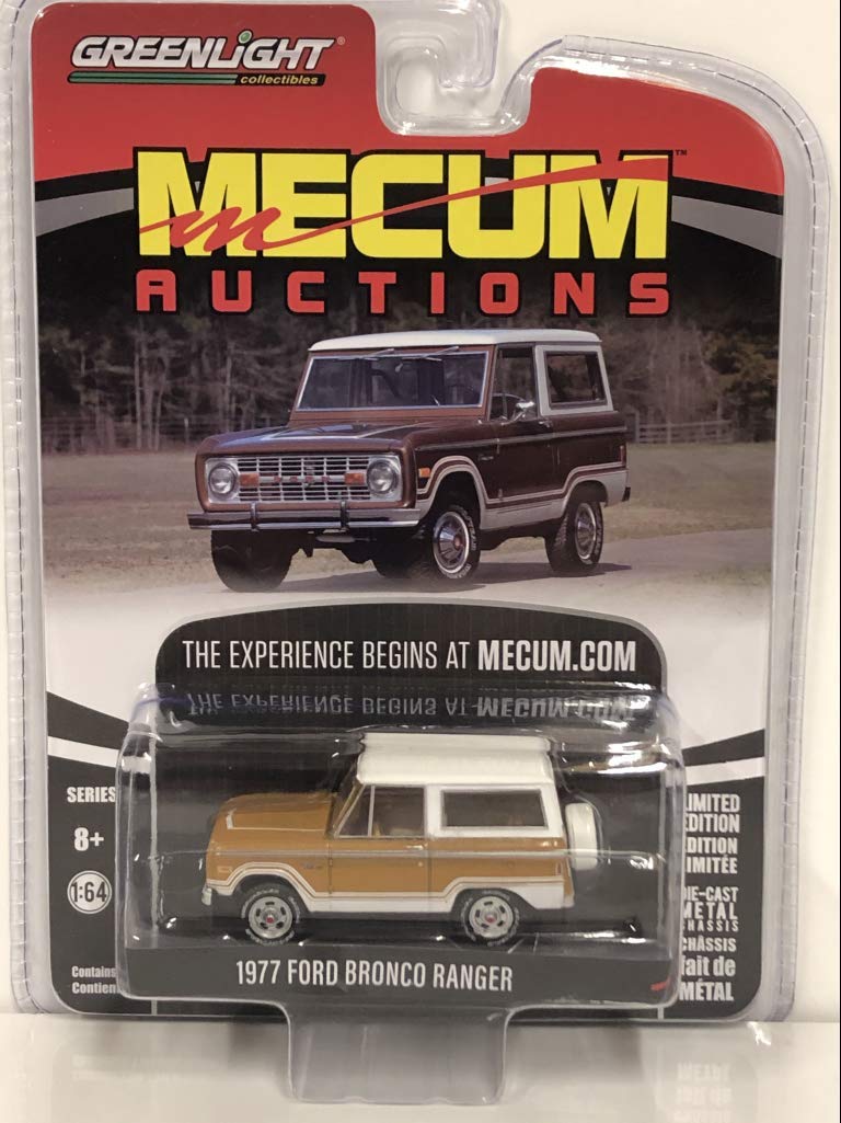 1977 Ford Bronco Ranger Cinnamon Brown and White (Indianapolis 2018)"Mecum Auctions Collector Cars Series 3 1/64 Diecast Car by Greenlight 37170 E