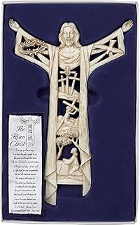 Dicksons The Risen Christ Calvary Story 11 Inch Woodgrain Resin Stone Wall Cross
