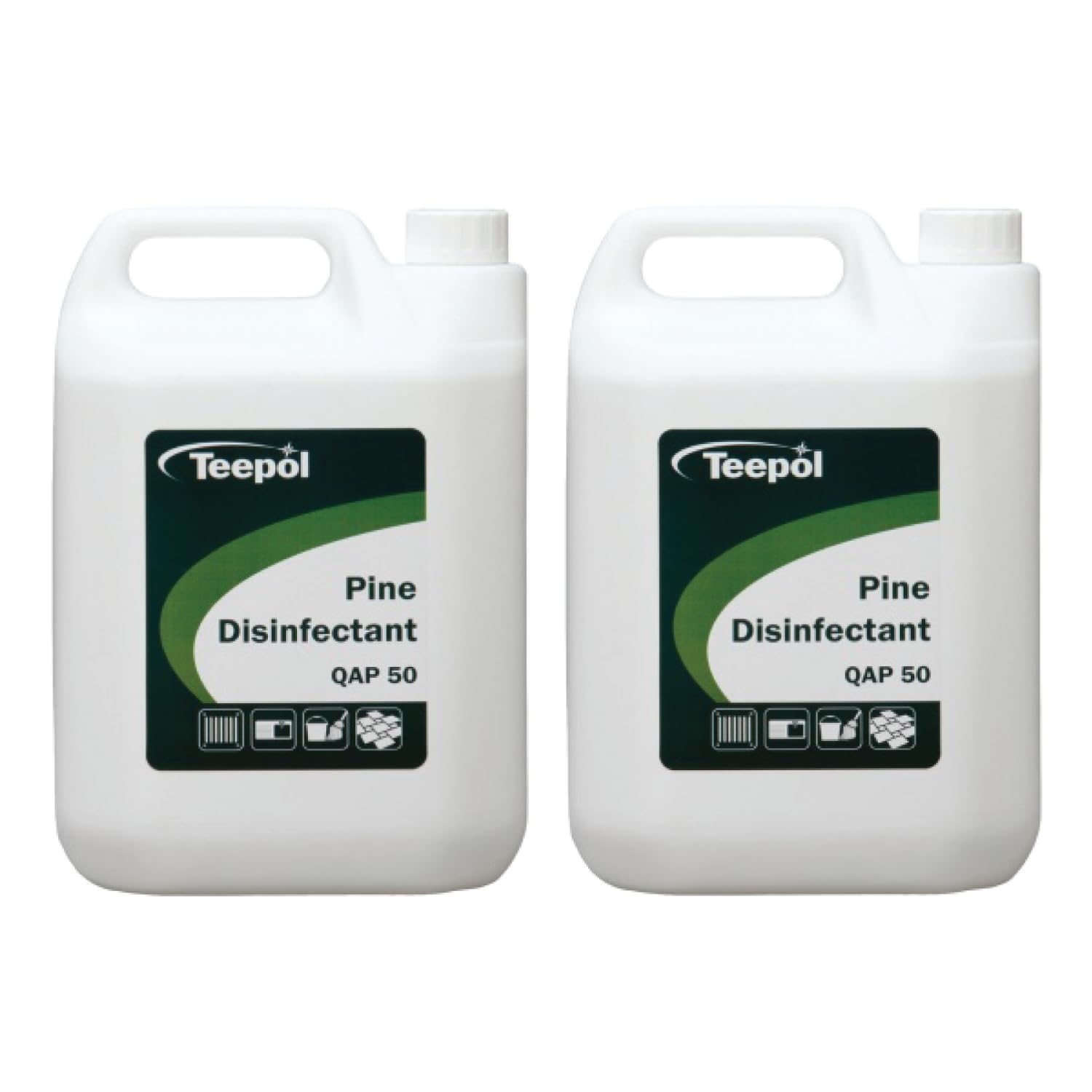 Pine Disinfectant QAP 50 - Powerful Cleaner For General Non-Food Preparation Areas - Suitable For Homes, Offices and Hospitals - Pine Scented -2 x 5 Litre Pack