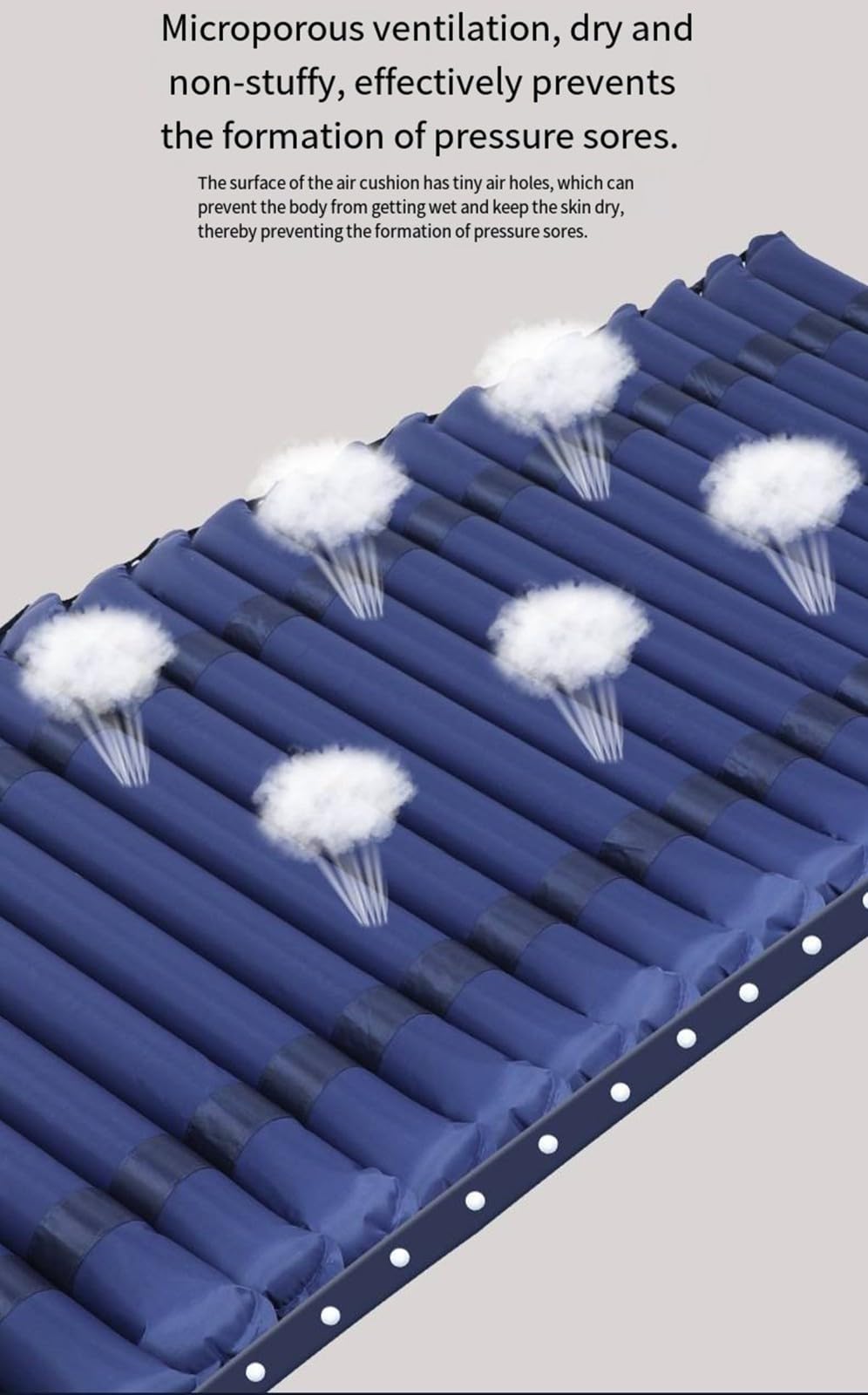 Materasso Antidecubito Con Compressore,Materasso Gonfiabile Per Anziani Con Foro Per WC,Prevenire E Lenire Le Piaghe Da Decubito,Portata 135 Kg,Impermeabile E Facile Da Pulire,200×90Cm