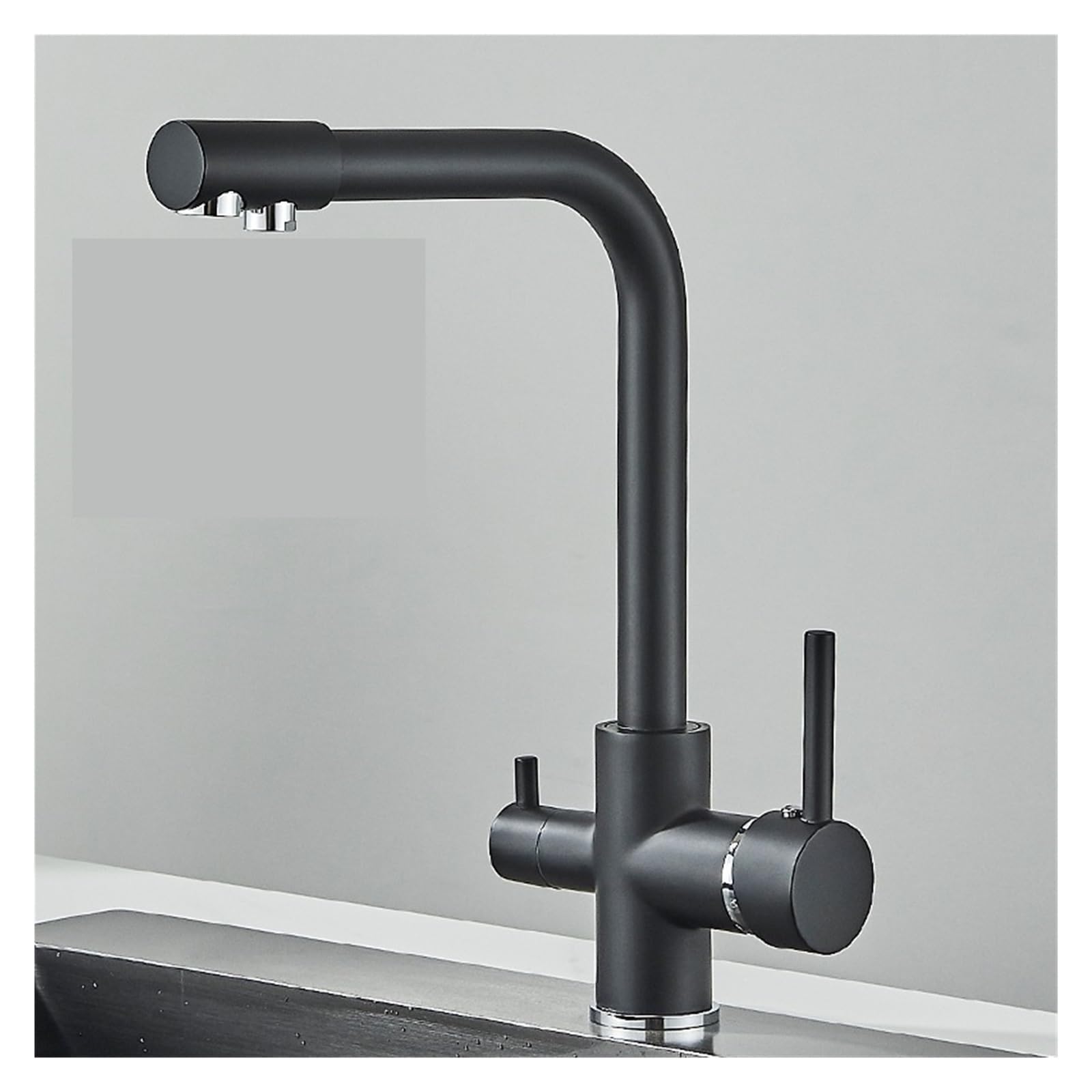 BHFPFZA Black Grey Kitchen Faucet - Hot & Cold Water Filter Mixer Tap for Drinking Water Slish & Sink Faucet for Home Kitchen Use
