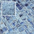 8 Sheets Glass Mosaic Tiles Backsplash, 12” x 12” Light Blue Backsplash Tile for Kitchen Bathroom Swimming Pool Shower Wall (8 sq.ft)