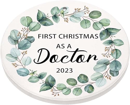 Miniatura 4 de Adornos de médico para árbol de Navidad, decoración navideña para la primera Navidad como médico, bonitos y divertidos adornos de cerámica