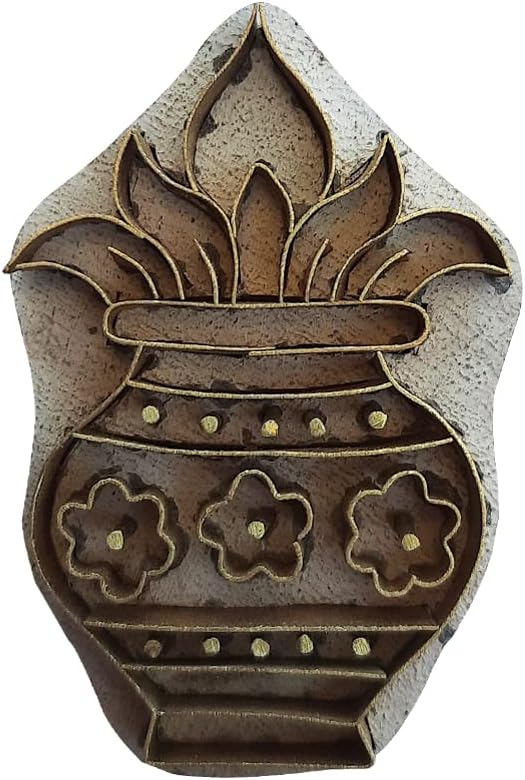 Royal Kraft Créatif Carré Spirale Motif Bois Impression Tampon - DIY Henné Tissu Textile Papier Argile Poterie Bloc Impression Timbre