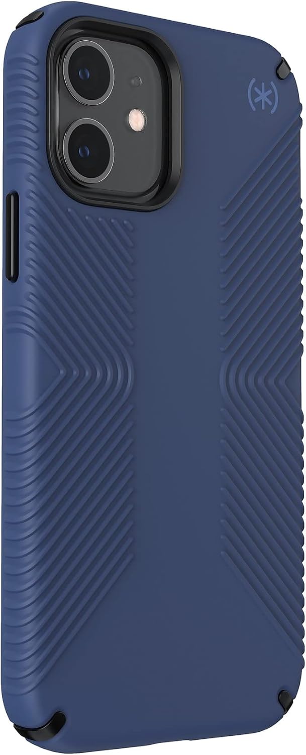 Speck iPhone 12 Case - Drop Protection Fits iPhone 12 Pro & iPhone 12 Phones - Scratch Resistant, Slim Design with Added Grip & Soft Touch Coating - Coastal Blue, Black, Storm Blue Presido2