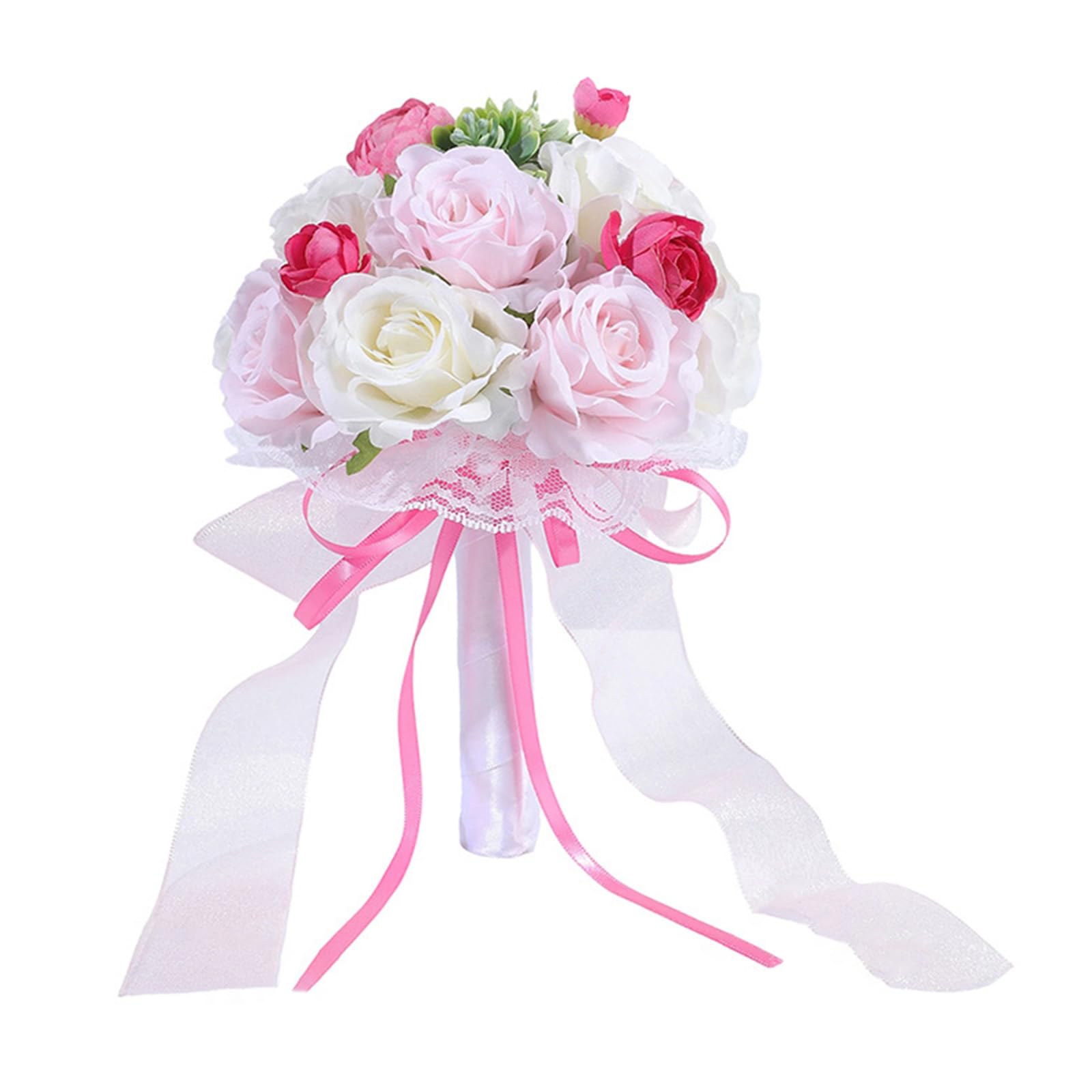 White Blue Wedding Bouquet for Bride Ceremony Decoration Accessories Artificial White Blue Rose Bouquet