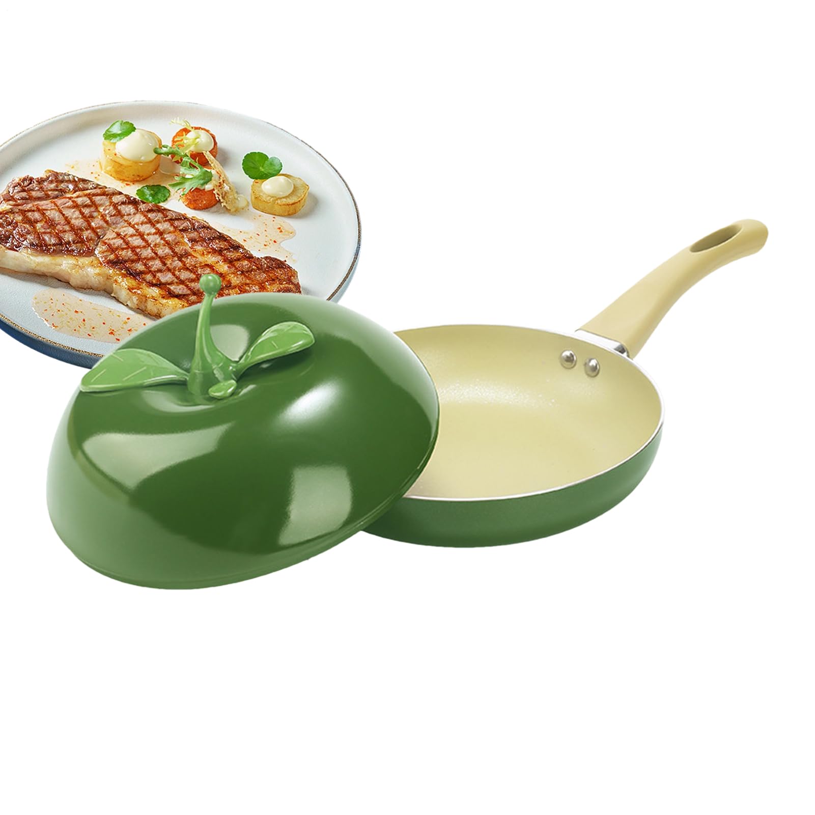 Pentola Per Sugo Con Coperchio Pratico E Multiuso Antiaderente A Forma Di | Pentola E Padella Adatte All'Induzione Ideale Per Pasta, Zuppa, Spaghetti, Uso In Cucina Domestica E Ristorante