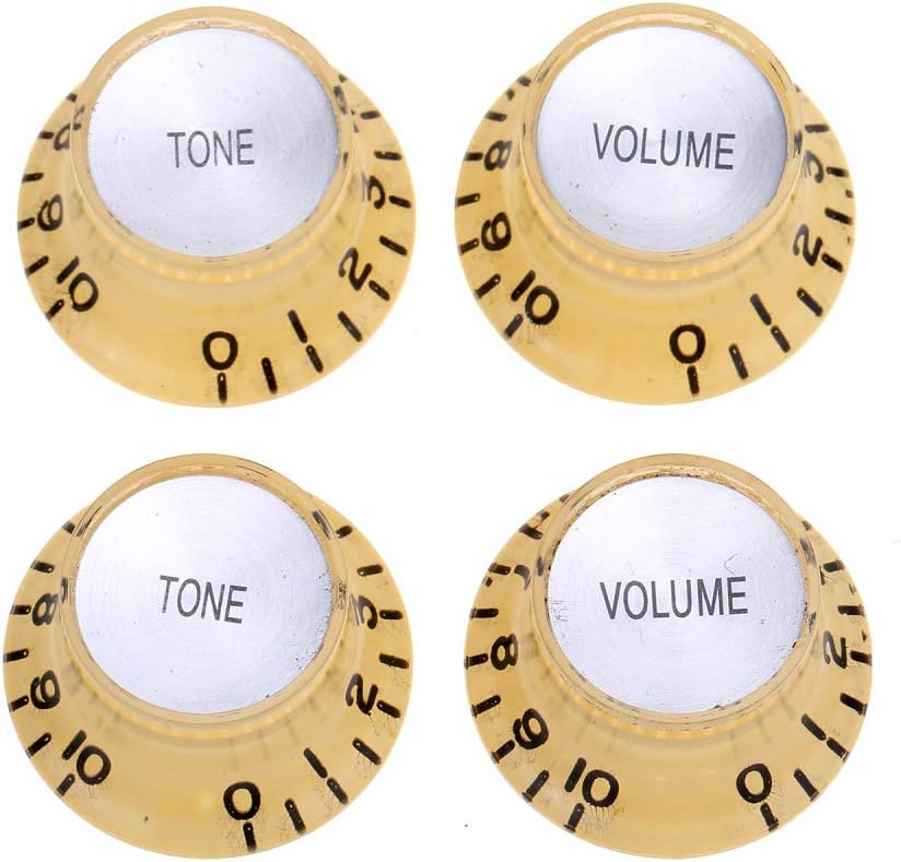 Musiclily Pro Inch Size Guitar Reflector Knobs Top Hat Bell 2 Volume 2