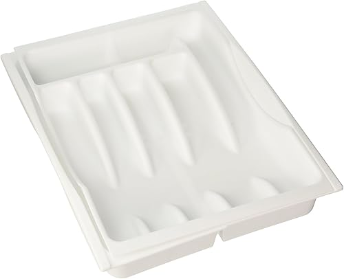 Rubbermaid Bandeja ajustable para cubiertos, color blanco