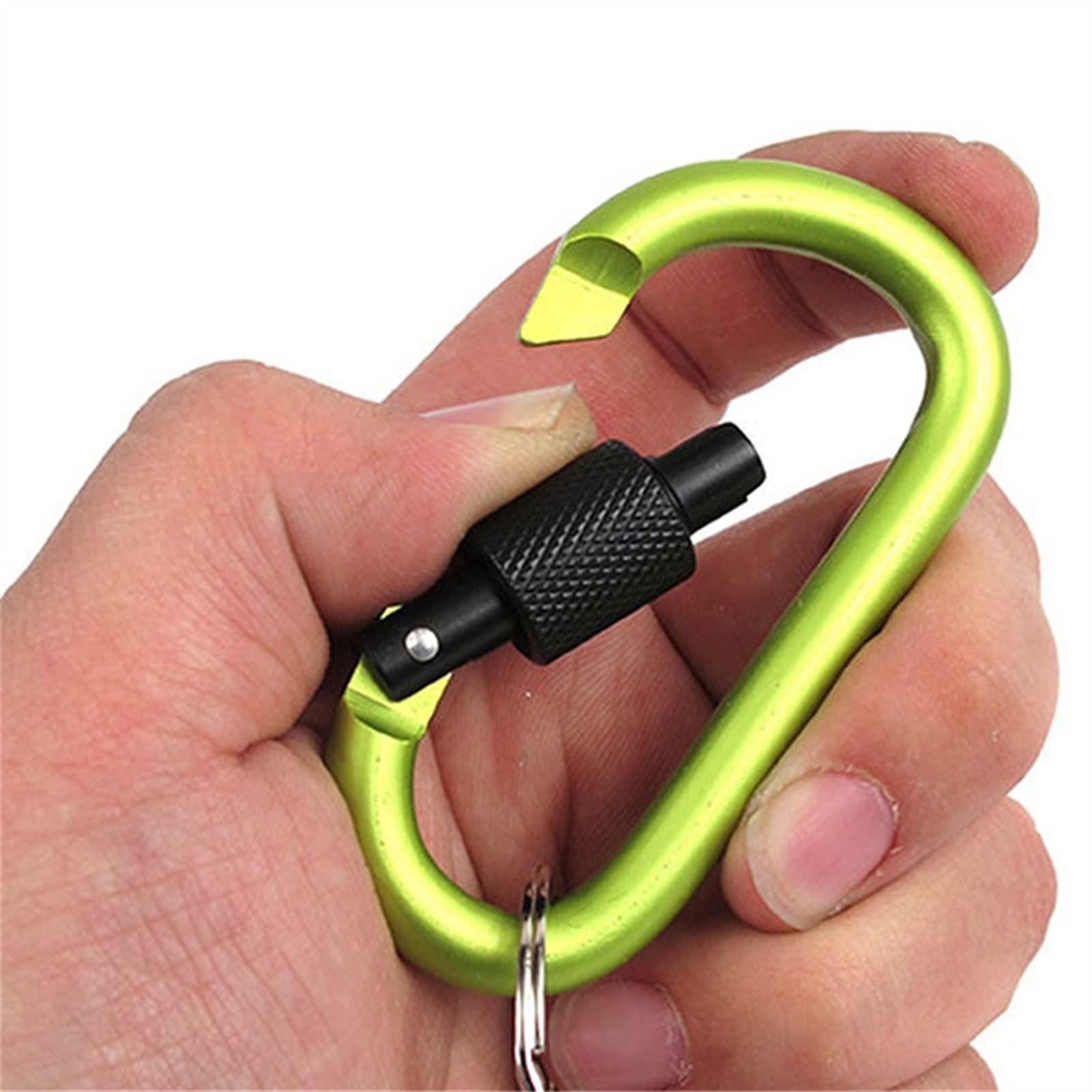 Mousqueton d'escalade, équipement de camping, alliage d'aluminium, survie, escalade, randonnée, fermoir, sac à dos, boucle, porte-clés(Hd911silver)