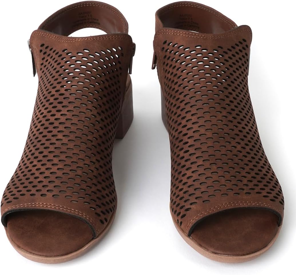 J. Adams Tracy Booties for Women - Peep Toe Low Block Heel Bootie - Image 3