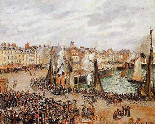 Peinture à l'huile Dieppe par Camille Pissarro - Tableau Paris Scène de Ville