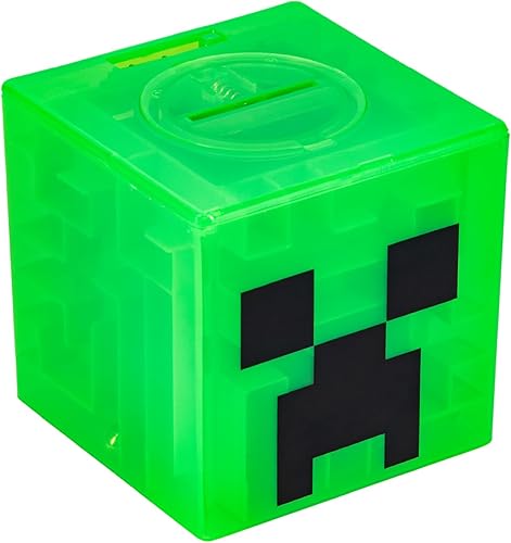 Paladone Minecraft Creeper Maze Safe, completa el laberinto para desbloquear dinero, divertido juguete coleccionable de bloques de Minecraft y