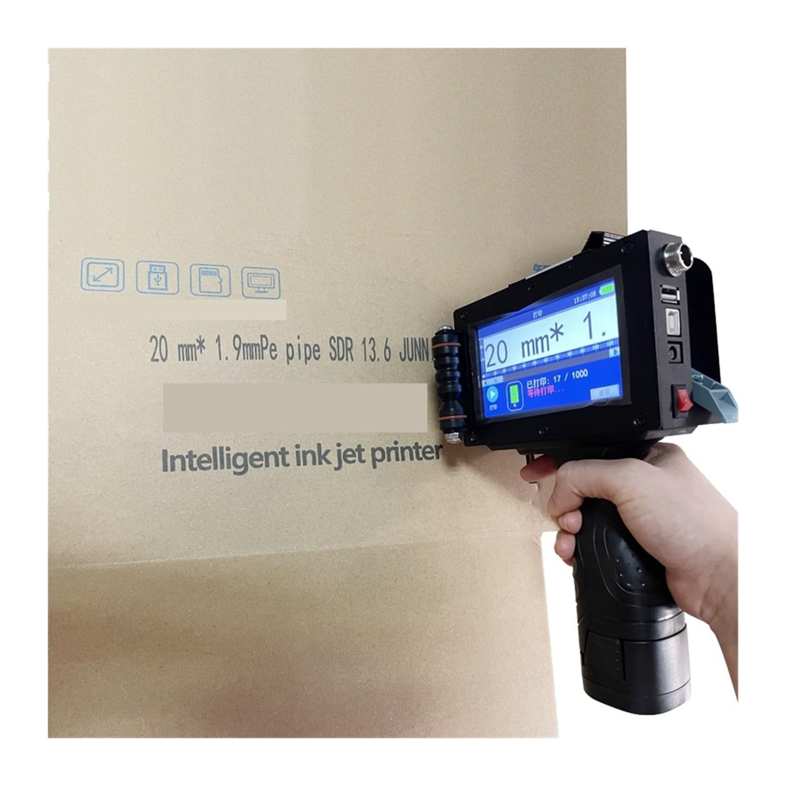 Prasa Termotransferowa 25,4 mm QR Strip Kod partii Cyfrowa etykieta Przenośna ręczna drukarka, Inteligentna termiczna atramentowa