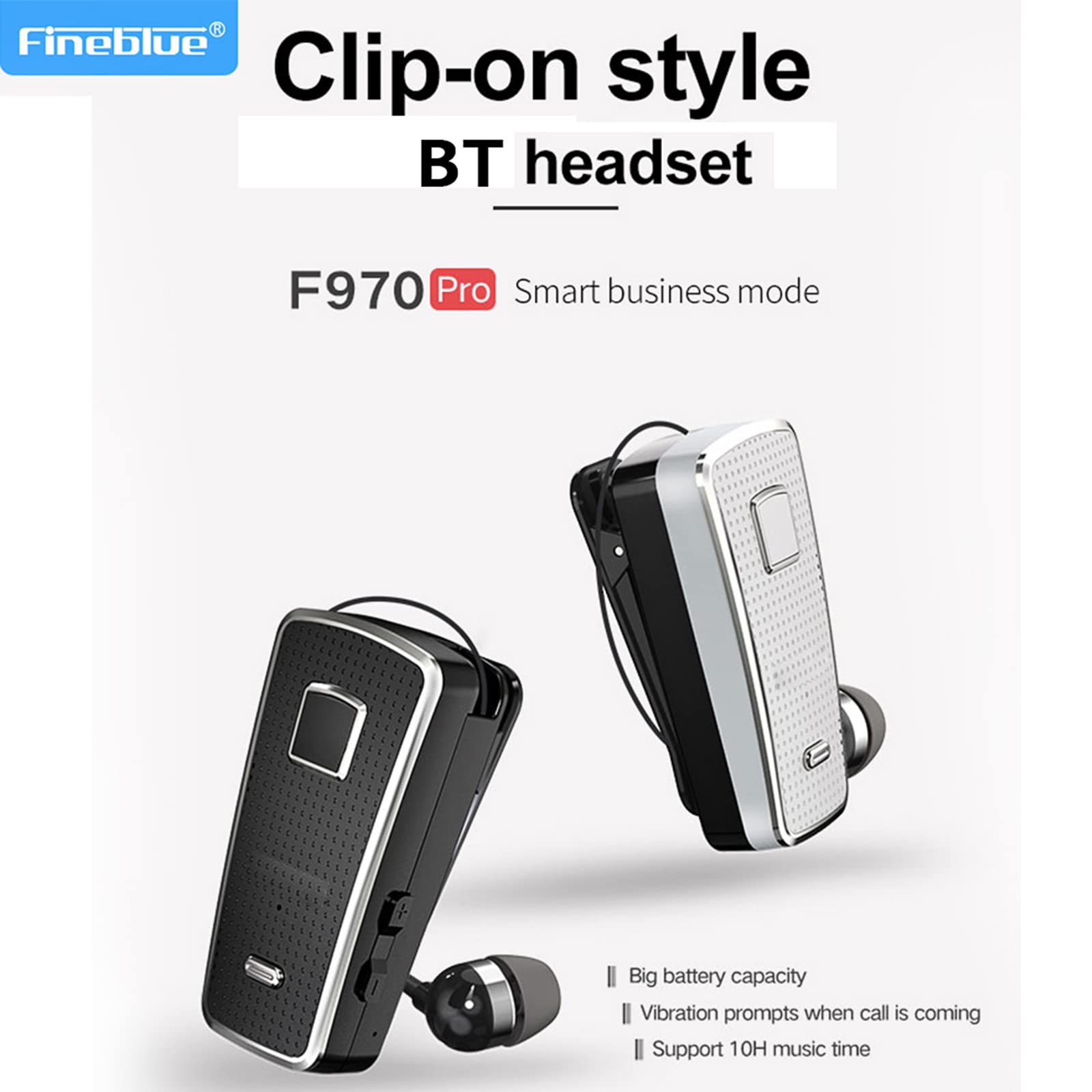 docooler Auricolare con Clip in-Ear Auricolare Bluetooth 5.0 Senza Fili Clip di Usura Vibrante Cuffia Vivavoce con Microfono per Smartphone Business Sport