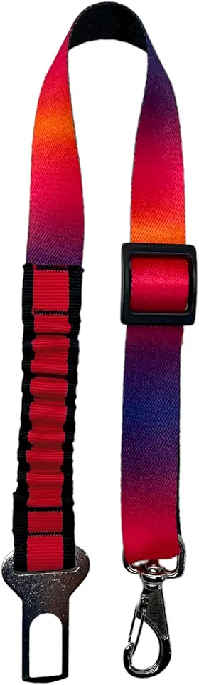 Cinto de Segurança Pet Universal com Sistema de Amortecimento, Ajustável 48-72cm, Mosquetão Giratório com Trava de Segurança para Veículos (colors)
