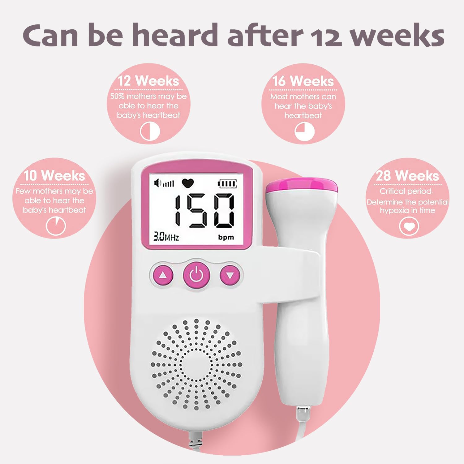 Bag for Baby Monitor Easy to Use at Home Accessories Fetal Pregnancy Women Heartbeat Portable Doppler XY34