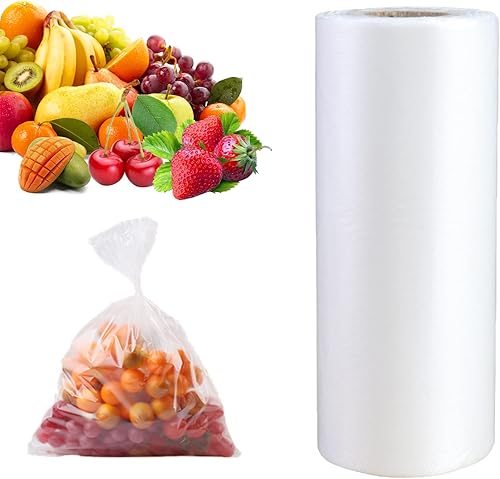 SJPACK Bolsa de plástico para productos, bolsas transparentes de almacenamiento de alimentos, 12 x 16 pulgadas en un rollo, bolsas de almacenamiento